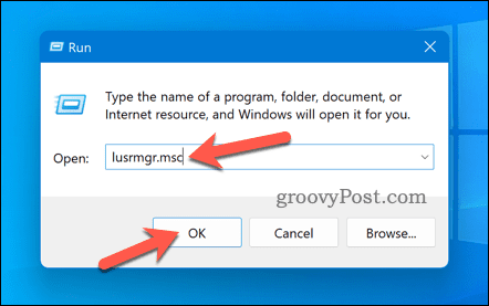 Åbn lusrmgr på Windows 11