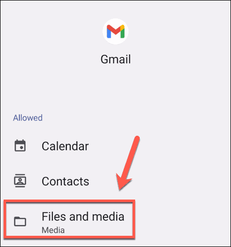 android gmail-filer og medieindstillinger