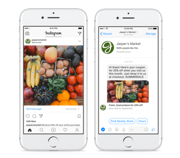 Facebook udvider klik til Messenger-annoncer til Instagram.