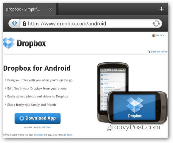 Dropbox til Android