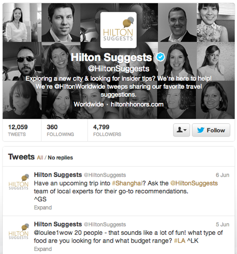 foreslår hilton på twitter