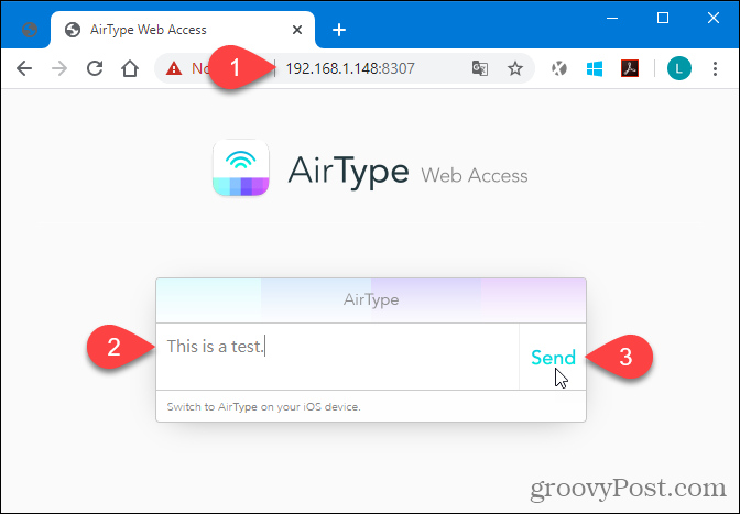 Brug af AirType i browseren