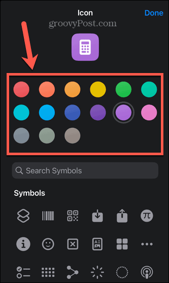 iphone genvej ikon farve