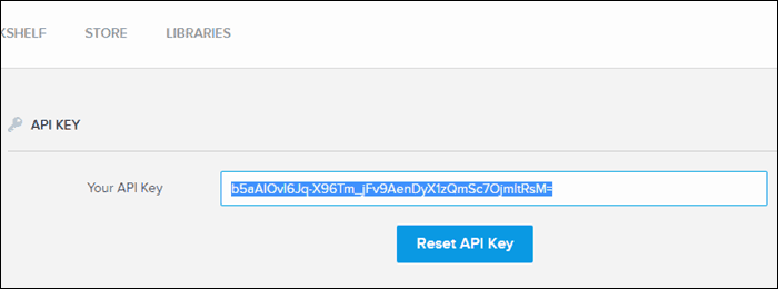 Kopier API-nøglen fra din BookFusion-konto