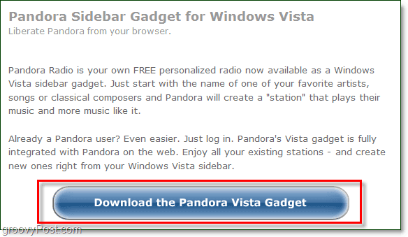 download pandora gadgets windows 7