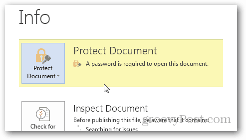 Adgangskodebeskyttelse og kryptering af Office 2013-dokumenter: Bekræft beskyttelse