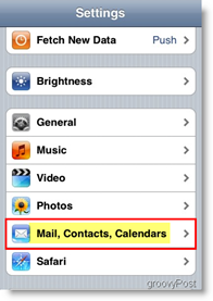 Apple iPhone åben mail, kontakter og kalendere