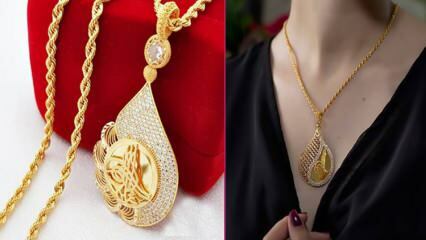 De smukkeste monogram guld halskæde modeller 2021 guld halskæde priser med tugra 