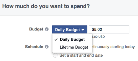 Facebook-annoncer budgetmuligheder