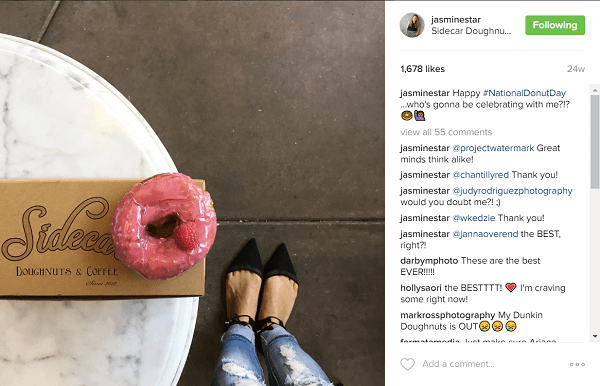 Jasmine Star opdagede, at hendes fans elsker, når hun lægger donuts på Instagram.