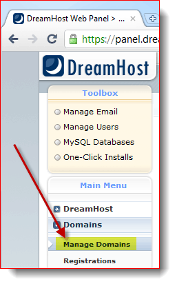 Administrer dit domæne hos DreamHost