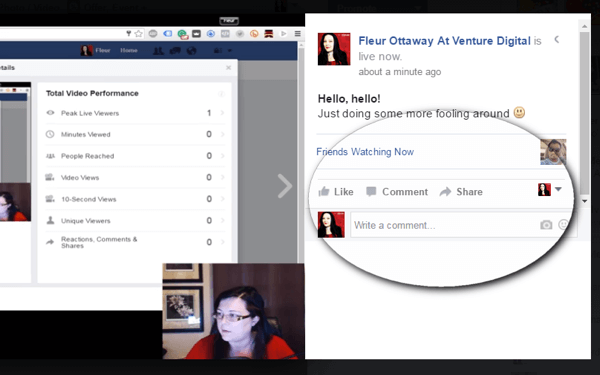 facebook live view kommentarer på skrivebordet