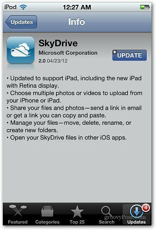 SkyDrive iOS-opdatering