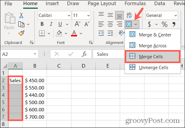 Flet celler i Excel for at rotere tekst