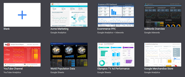 Google Data Studio giver dig mulighed for at oprette visuelle dashboards.