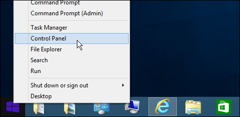 Kontrolpanel Windows 8
