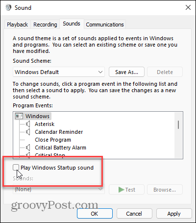 Afspil Windows Startup Sound Windows 11