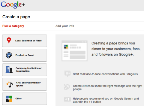 Google+ sider - Opret en side