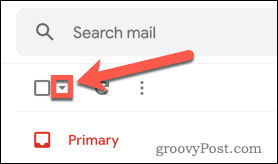 Gmail Vælg alle e-mail-ekstraindstillinger-knappen