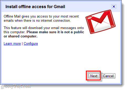 installer offline adgang til gmail