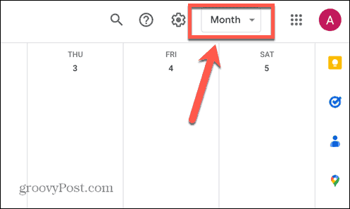 visningsmuligheder for Google kalender