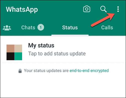 Åbn Whatsapp-menuen