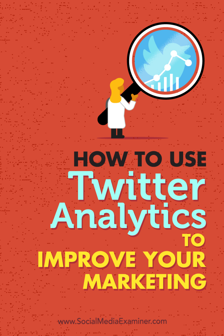 Sådan bruges Twitter Analytics til at forbedre din markedsføring: Social Media Examiner