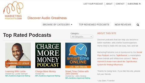 MarketingPodcasts.com er den første og eneste søgemaskine til podcasts.