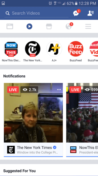 Facebook udvider udrulningen af ​​Live Video Tab og den nye videosektion til flere amerikanske mobilbrugere.