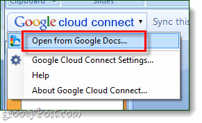 google cloud connect åben menu - via googledocs blogspot