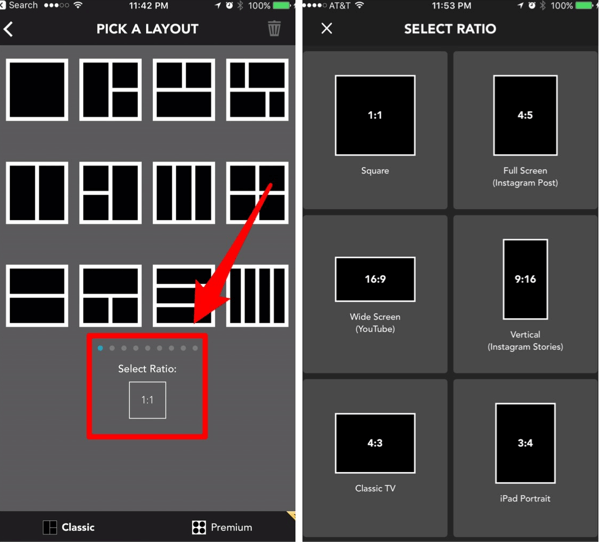 Eksperimenter med forskellige PicPlayPost-layout, indtil du finder ud af, hvad der fungerer for dine videoklip.