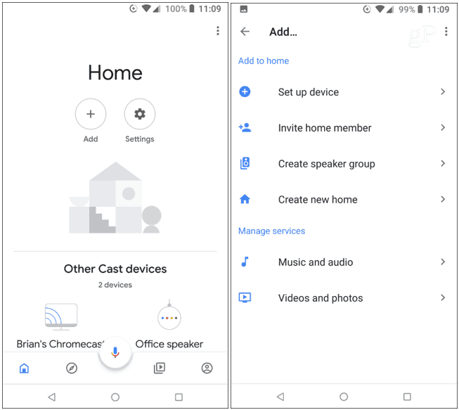 Google Home App Tilføj enhed