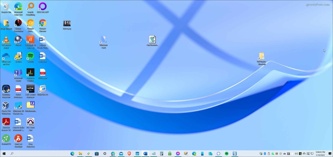 center Windows 10 proceslinje