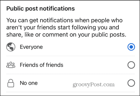 meddelelser om offentlige indlæg på facebook