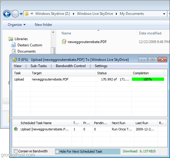 uploade filer til skydrive gennem windows explorer