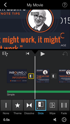 beskåret infografisk sektion i videoapp
