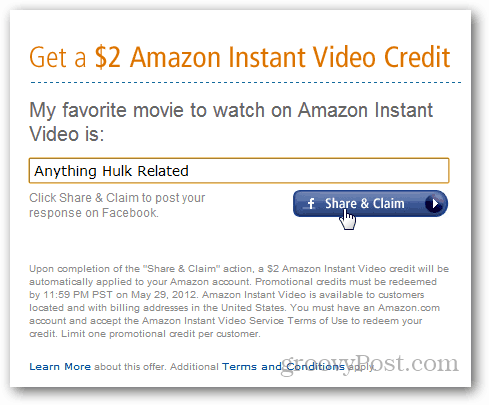 $ 2 amazon videokredit
