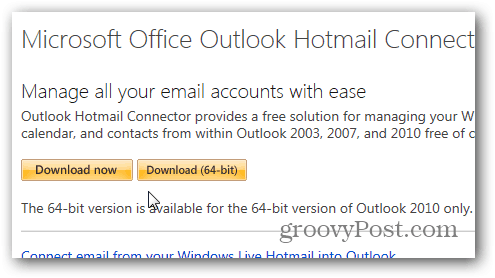 Outlook.com Outlook Hotmail Connector - Download