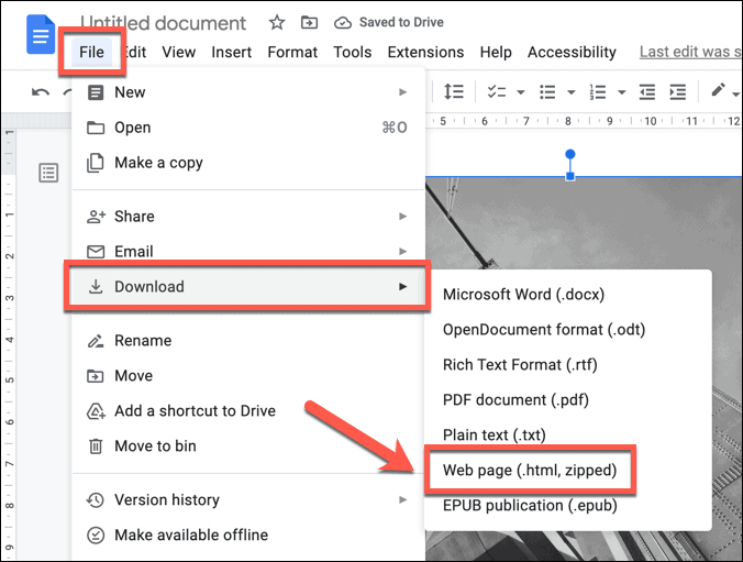 Download af billeder fra Google Docs