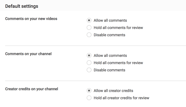 Du kan tillade alle kommentarer efter indsendelse eller vælge at gemme dem til gennemgang afhængigt af dine YouTube-moderationsindstillinger.