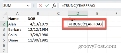 excel yearfrac funktion