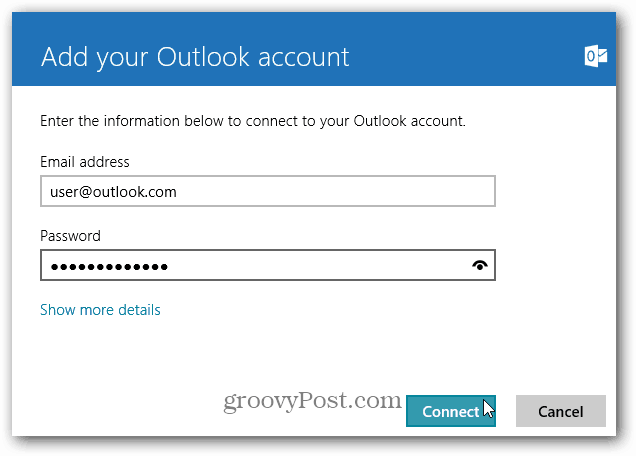 Føj din Outlook.com-adresse til Windows 8 Mail