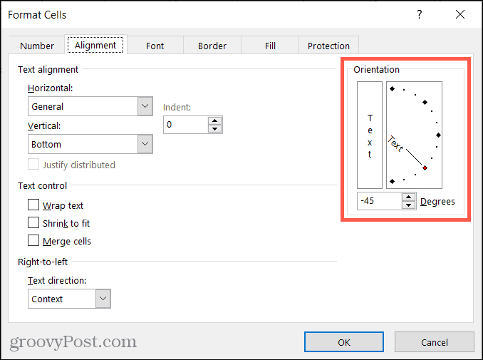 Formater cellejustering i Excel