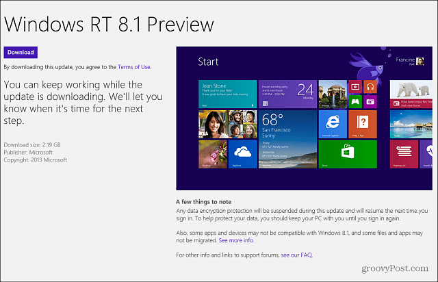 Windows RT 8.1 Preview Windows Store