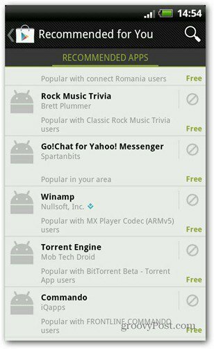 Google Play Butik anbefaler dine apps