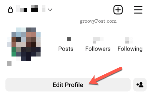 Rediger profil-knap på Instagram