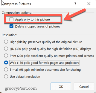 Anvendelse af Excel-komprimering på billeder