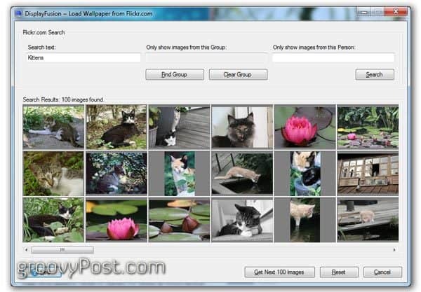 vælg flickr-integrationsindstillinger