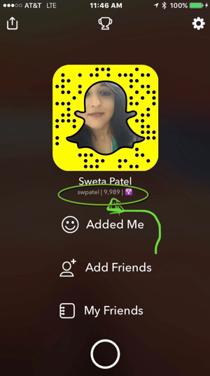 Du kan se snapscore for alle Snapchat-brugere, der følger dig tilbage.