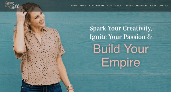Stacy Tuschls hjemmeside for She's Building Her Empire.